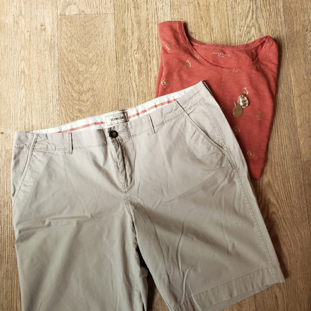 Old Navy Khaki Bermuda Shorts, Size 16